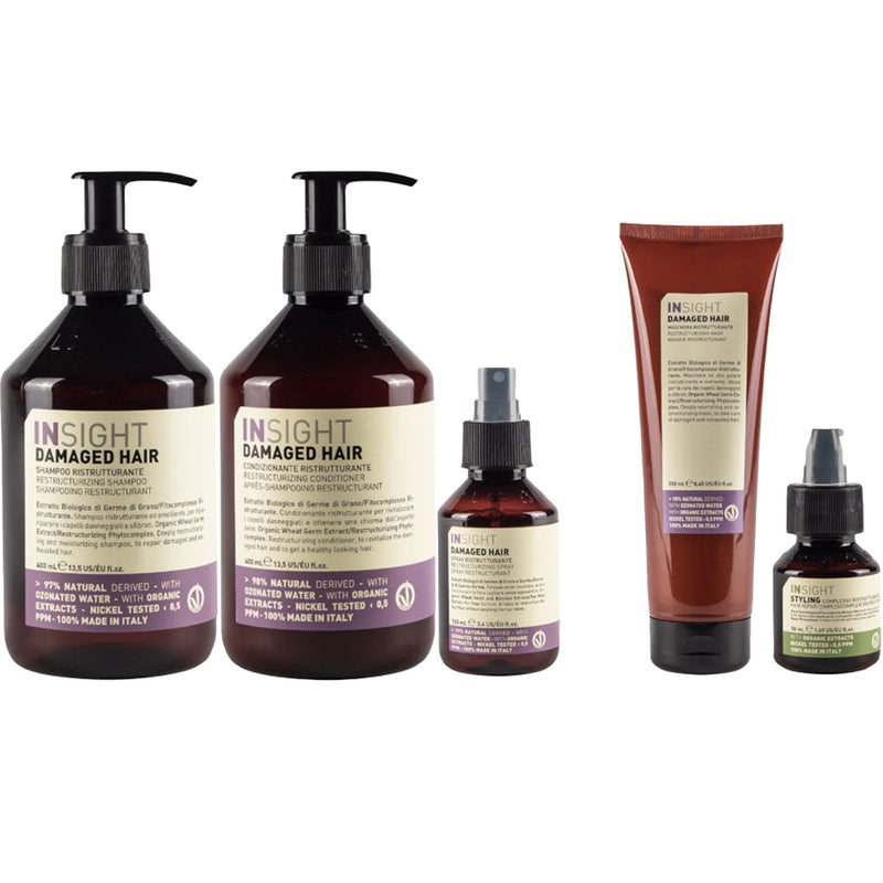 InSight Professional Organic Sourced Damaged Hair Restructurizing Bundle 6 pc.