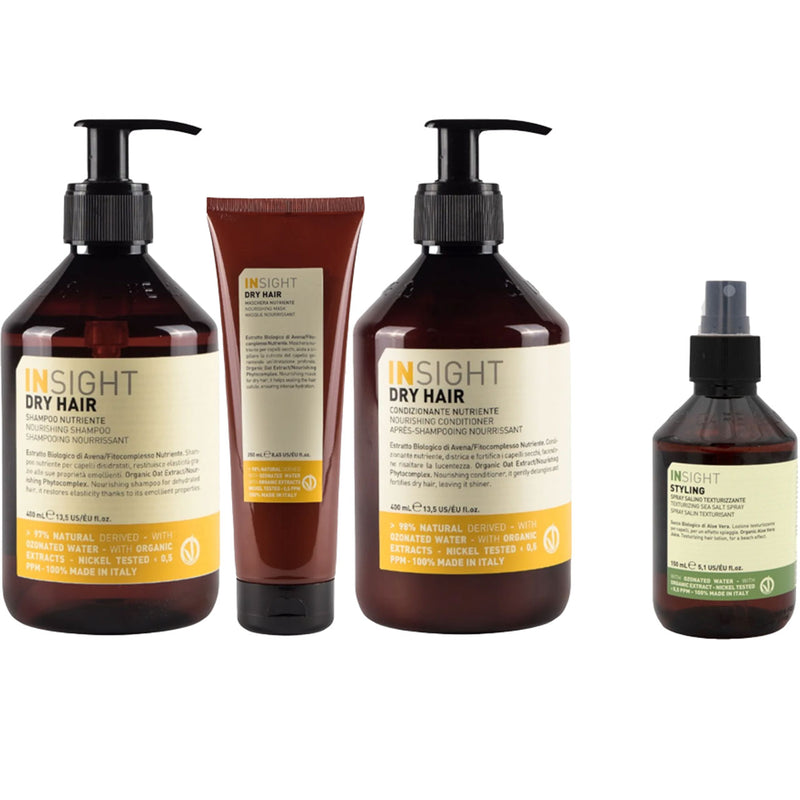 InSight Professional Organic Sourced Nourishing Dry Hair and Styling Bundle 5 pc.